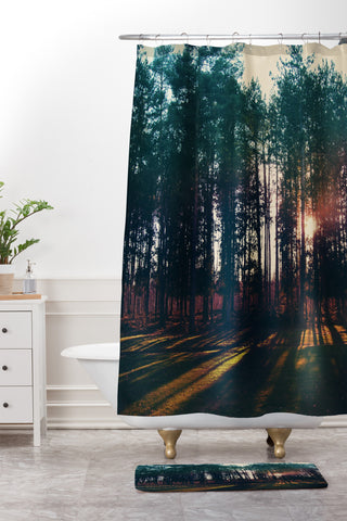 Chelsea Victoria Sun and Trees Shower Curtain And Mat