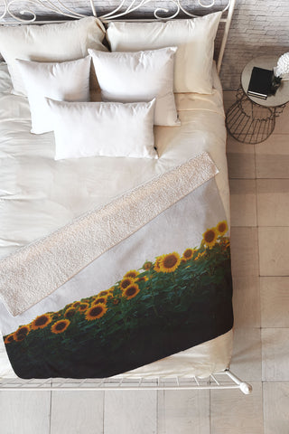 Chelsea Victoria Sunflower Fields Fleece Throw Blanket