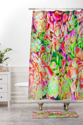 Chelsea Victoria Technicolor Floral Shower Curtain And Mat