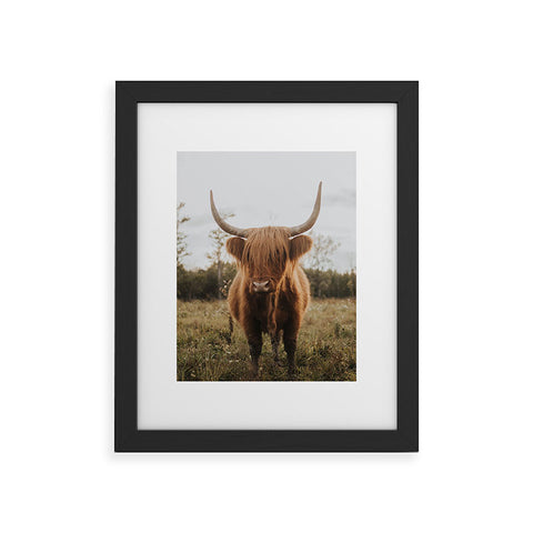 Chelsea Victoria The Curious Highland Cow Framed Art Print