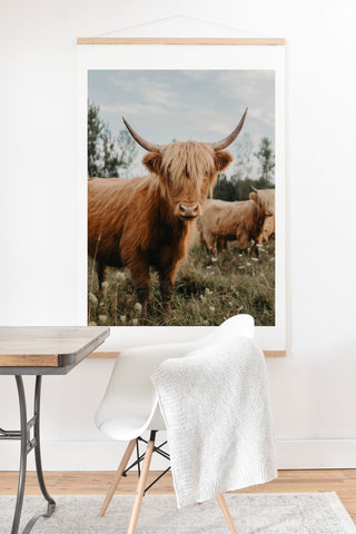 Chelsea Victoria The Furry Highland Cow Art Print And Hanger