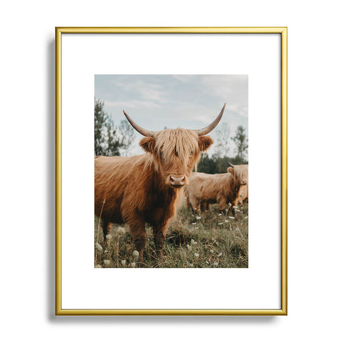 Chelsea Victoria The Furry Highland Cow Metal Framed Art Print