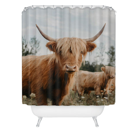 Chelsea Victoria The Furry Highland Cow Shower Curtain