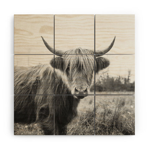 Chelsea Victoria The Highland Cow Wood Wall Mural