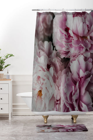 Chelsea Victoria Wet Peonies Shower Curtain And Mat