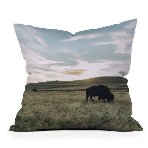 Chelsea Victoria Where The Buffalo Go Throw Pillow