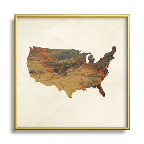 Chelsea Victoria Wild Wild West States Metal Square Framed Art Print