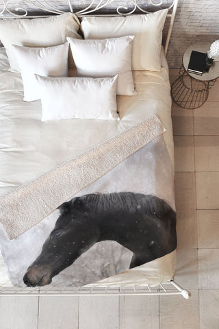 Chelsea Victoria Winter Horse Fleece Throw Blanket