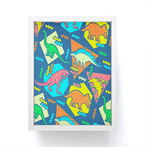 Chobopop 90s Dinosaur Pattern Framed Mini Art Print