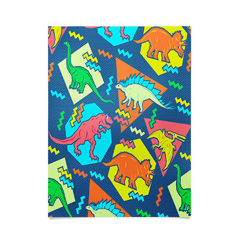 Chobopop 90s Dinosaur Pattern Poster