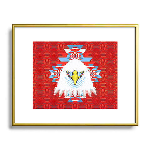 Chobopop American Flag Eagle Metal Framed Art Print