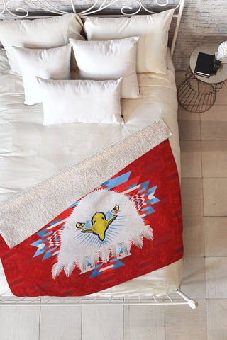 Chobopop American Flag Eagle Fleece Throw Blanket
