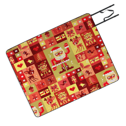 Chobopop Christmas Pattern Nr 2 Picnic Blanket
