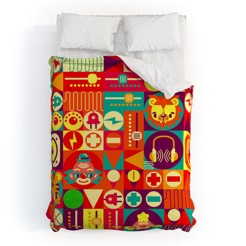 Chobopop Electro Circus Duvet Cover