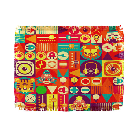 Chobopop Electro Circus Throw Blanket