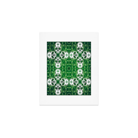 Chobopop Emerald Skull Pattern Art Print