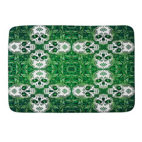 Chobopop Emerald Skull Pattern Memory Foam Bath Mat