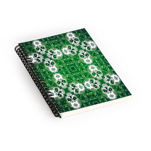 Chobopop Emerald Skull Pattern Spiral Notebook