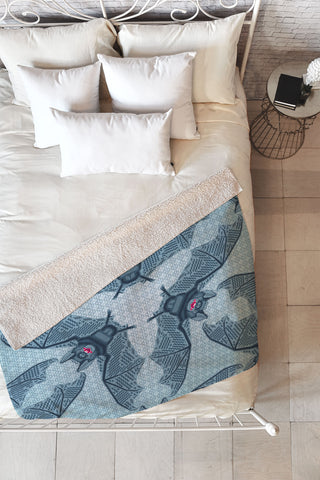 Chobopop Geometric Bat Pattern Fleece Throw Blanket