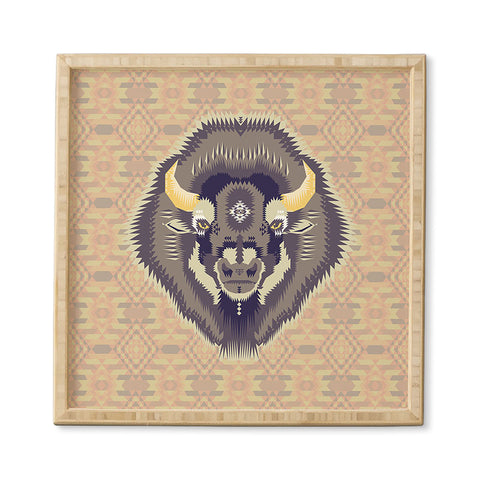 Chobopop Geometric Bison 1 Framed Wall Art