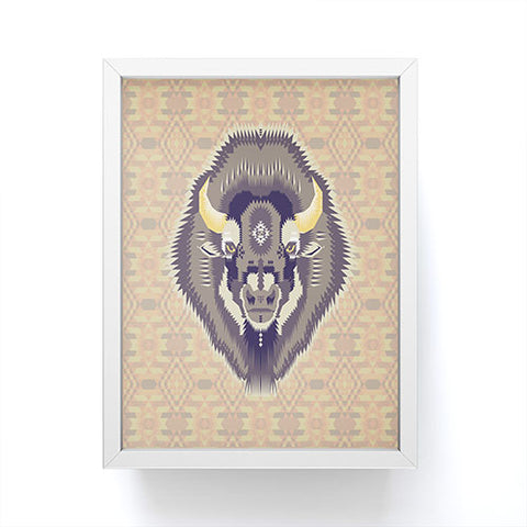 Chobopop Geometric Bison 1 Framed Mini Art Print