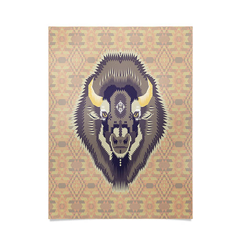 Chobopop Geometric Bison 1 Poster