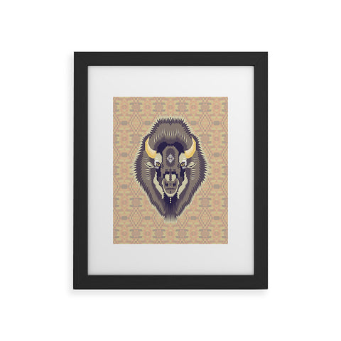 Chobopop Geometric Bison 1 Framed Art Print