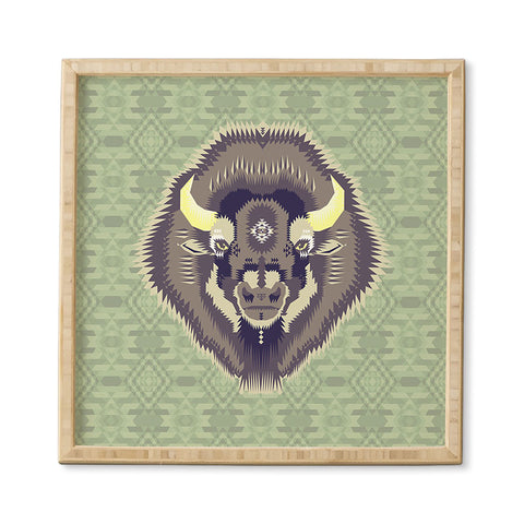 Chobopop Geometric Bison 2 Framed Wall Art