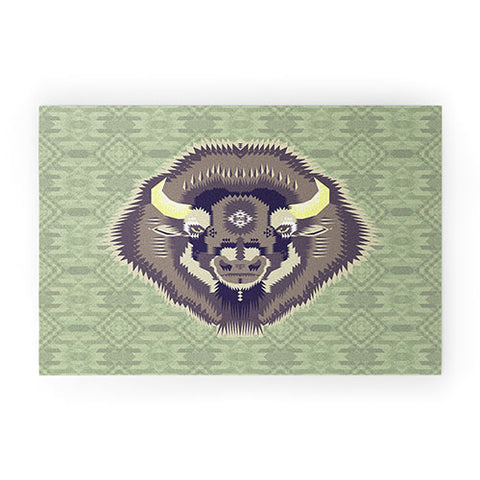 Chobopop Geometric Bison 2 Welcome Mat