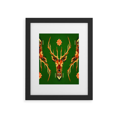 Chobopop Geometric Deer Framed Art Print