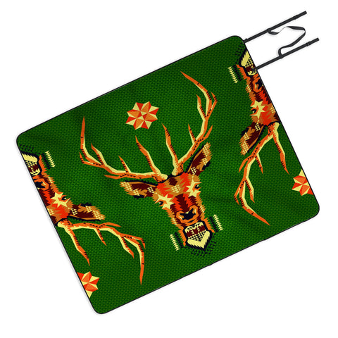 Chobopop Geometric Deer Picnic Blanket