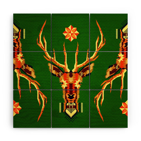 Chobopop Geometric Deer Wood Wall Mural