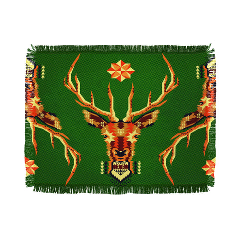 Chobopop Geometric Deer Throw Blanket