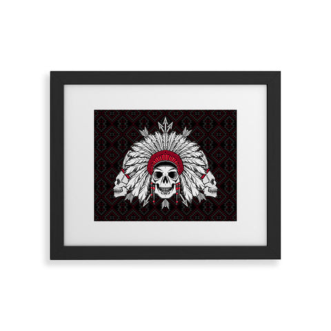 Chobopop Geometric Indian Skull Framed Art Print