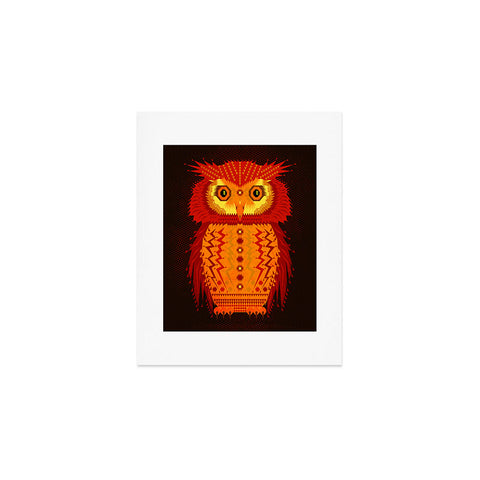 Chobopop Geometric Owl Art Print