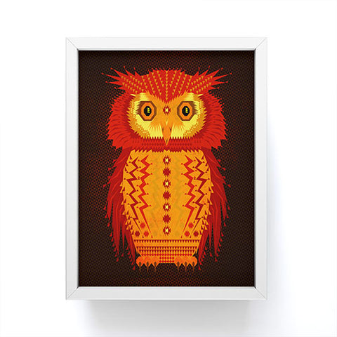 Chobopop Geometric Owl Framed Mini Art Print