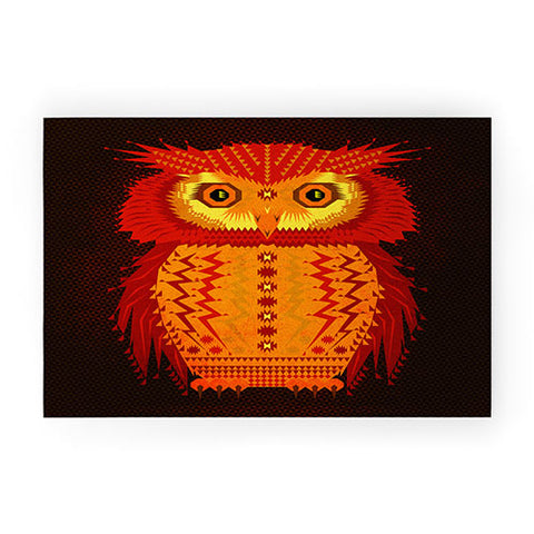 Chobopop Geometric Owl Welcome Mat