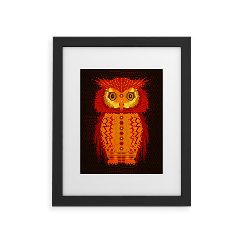 Chobopop Geometric Owl Framed Art Print
