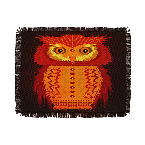 Chobopop Geometric Owl Throw Blanket