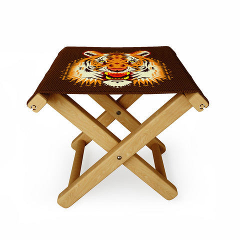 Chobopop Geometric Tiger Folding Stool