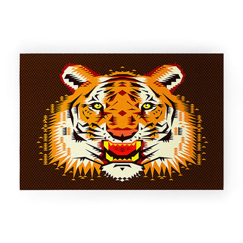 Chobopop Geometric Tiger Welcome Mat