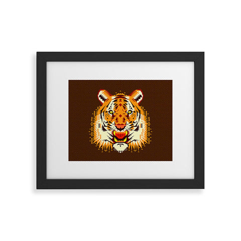 Chobopop Geometric Tiger Framed Art Print