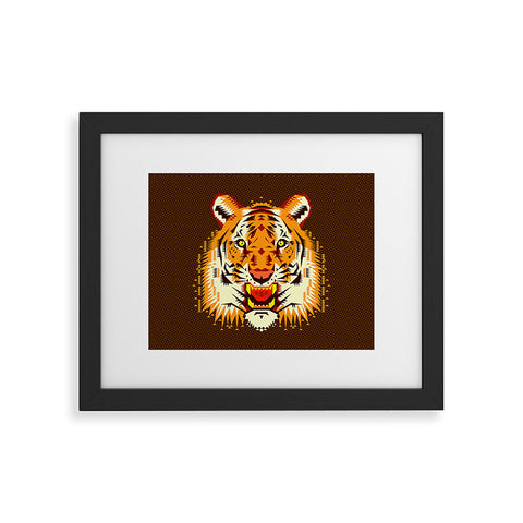 Chobopop Geometric Tiger Framed Art Print