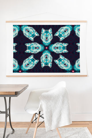 Chobopop Geometric Wolf Art Print And Hanger