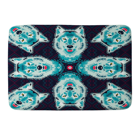 Chobopop Geometric Wolf Memory Foam Bath Mat