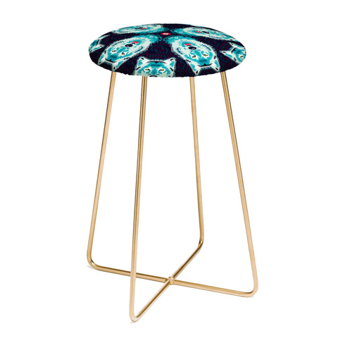 Chobopop Geometric Wolf Counter Stool