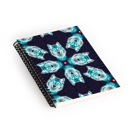 Chobopop Geometric Wolf Spiral Notebook