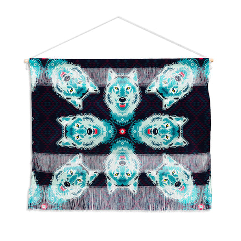 Chobopop Geometric Wolf Wall Hanging Landscape