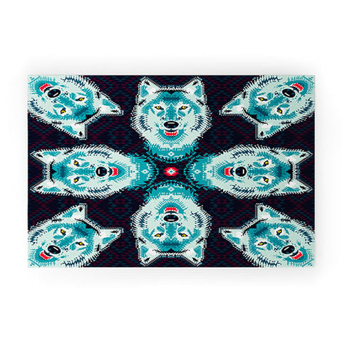 Chobopop Geometric Wolf Welcome Mat