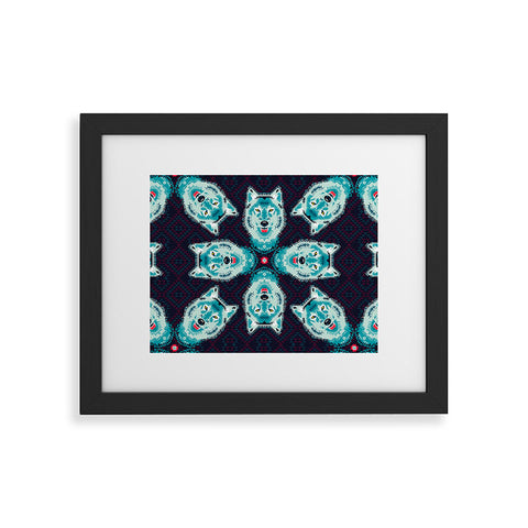 Chobopop Geometric Wolf Framed Art Print